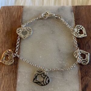 Dainty Stamped .925 Hearts Bracelets Italian Silver